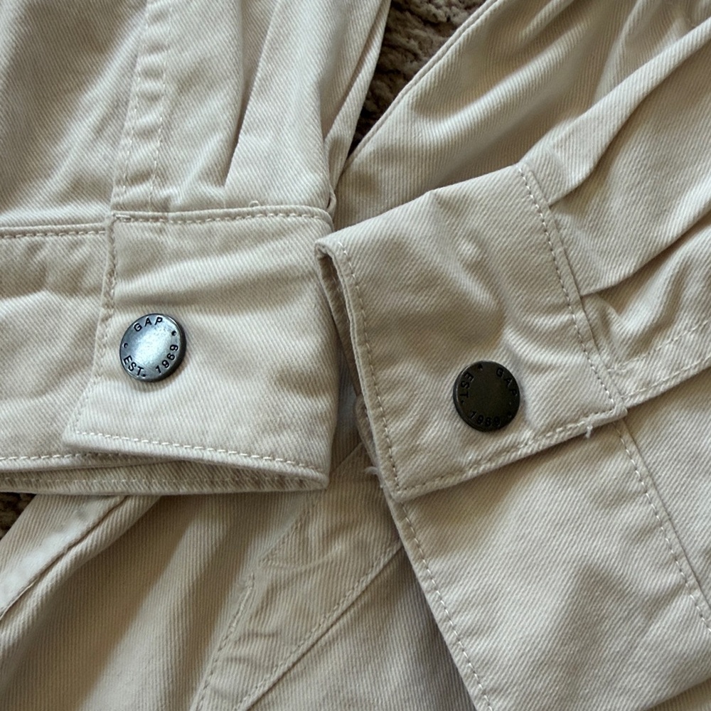 GAP Beige Cream Utility jacket size Small Cotton pockets drawstring waist - Picture 9 of 13